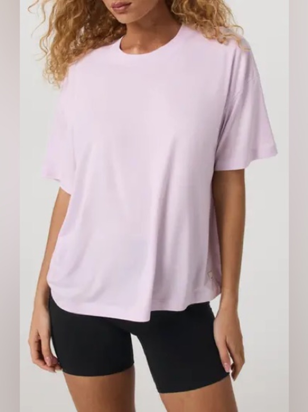 Vuori Energy Long T Shirt Size XS Oversized Yoga Athleisure Loungewear Pale Pink